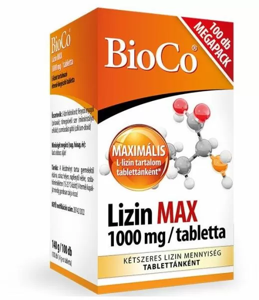 BioCo lizin max 1000mg megapack tabletta 100 db