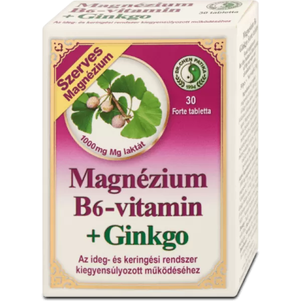 Dr.chen Magnézium b6-vitamin+ginkgo forte tabletta 30 db