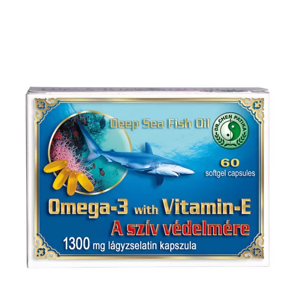 Dr.chen Omega-3 + e-vitamin kapszula 1300mg 60 db