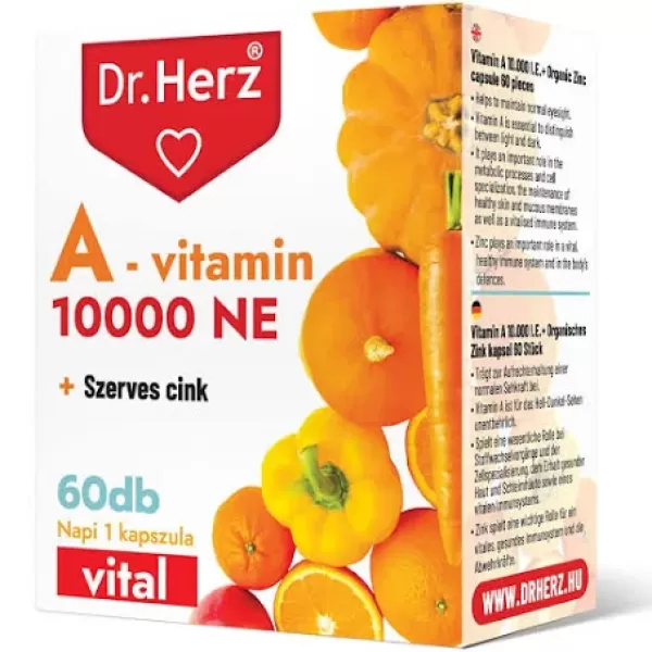 Dr.Herz a-vitamin 10000NE+szerves cink kapszula 60 db