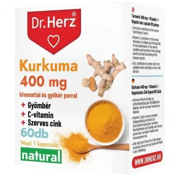 Dr.herz kurkuma+c-vitamin+szerves cink kapszula 60db