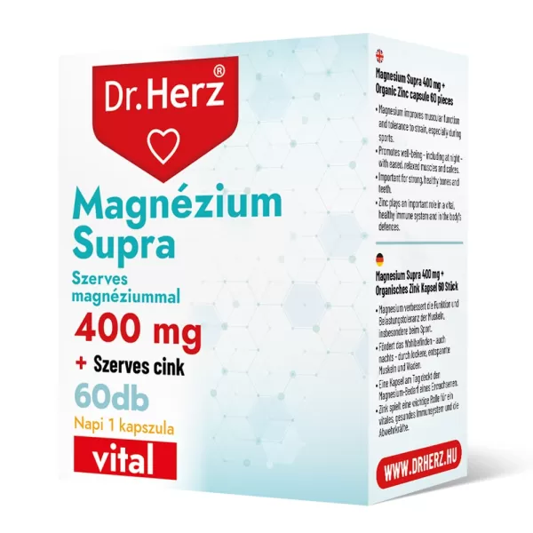 Dr. herz magnézium supra 400 mg + szerves cink kapszula 60db