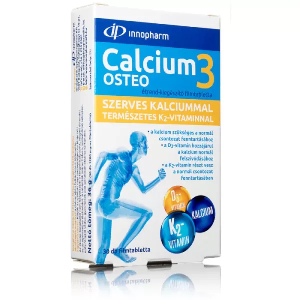Innopharm Szerves calcium3 osteo filmtabletta d3 és k2 vit. 30 db