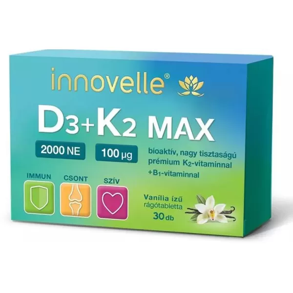 Innovelle d3+k2 max 2000 ne vanília ízű rágótabletta 30db