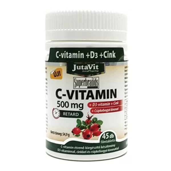 Jutavit C-vitamin 500 mg+d3+csipkebogyó kivonattal 45 db