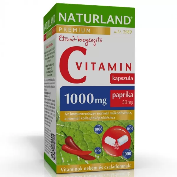Naturland 1000 mg c-vitamin kapszula paprikával 40 db