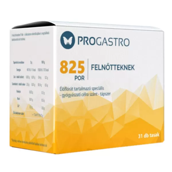 Progastro 825 por felnőtteknek élőflórát tartalmazó étrend-kiegészítő készítmény 31 db tasak