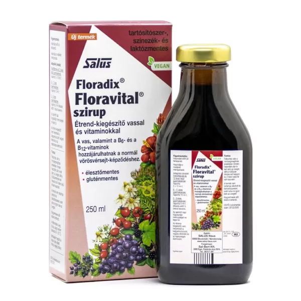 Salus floradix floravital szirup vassal és b-vitaminokkal 250 ml