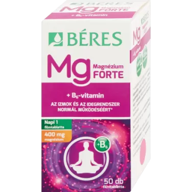 Magnézium 400mg+B6 -vitamin forte tabletta 50 db
