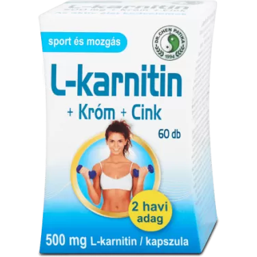 L-karnitin 500, króm és cink kapszula 60 db