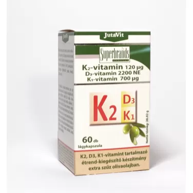 K2 (120µg) + D3 (2200NE) + K1 (700µg) vitamin lágyzselatin kapszula 60 db